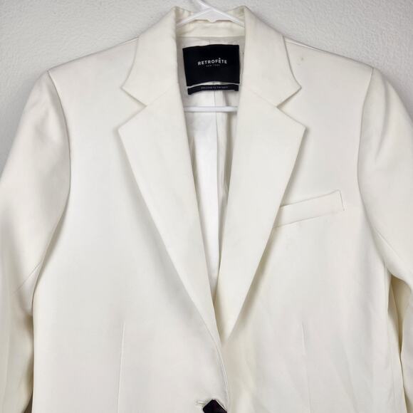Retrofete Cream Blazer Size Small Single Breasted Fully Lined - Picture 2 of 12